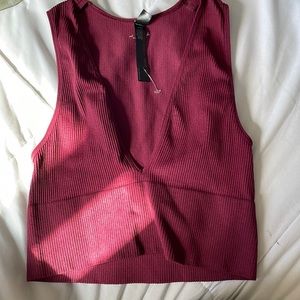 Low cut burgundy top
